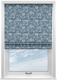 Bird Garden, Denim - Twist&Fit Roman Blind